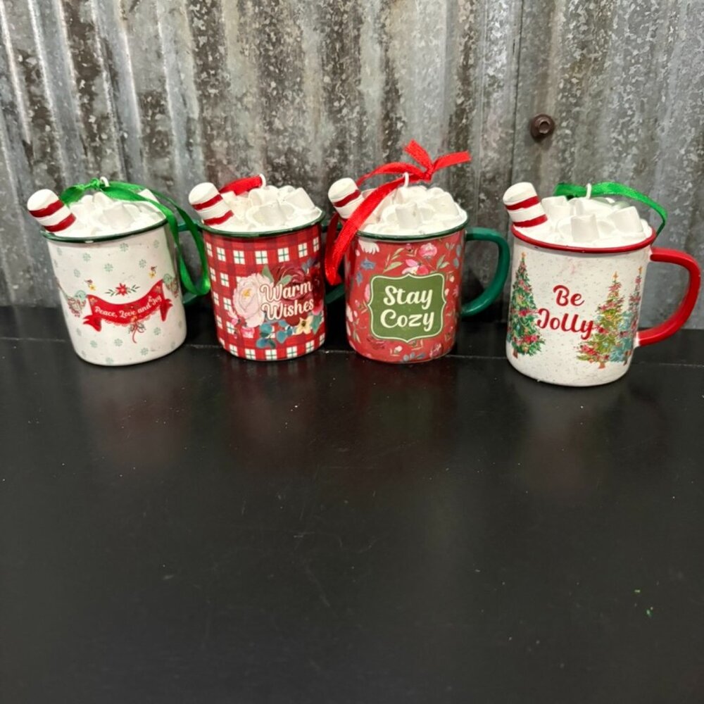 Set of 4 Christmas‎ Holiday Decor Mugs